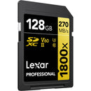 Lexar 128GB Professional 1800x UHS-II SDXC Memory Card (GOLD Series)