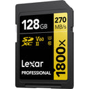 Lexar 128GB Professional 1800x UHS-II SDXC Memory Card (GOLD Series)