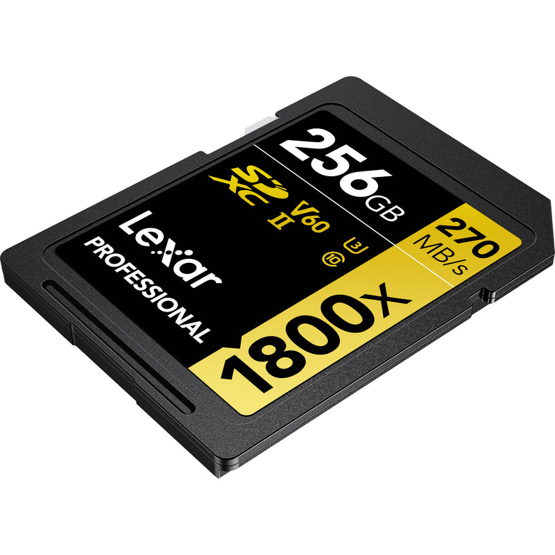 Lexar 256GB Professional 1800x UHS-II SDXC Memory Card (GOLD Series)