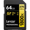 Lexar 64GB Professional 1800x UHS-II SDXC Memory Card (GOLD Series)