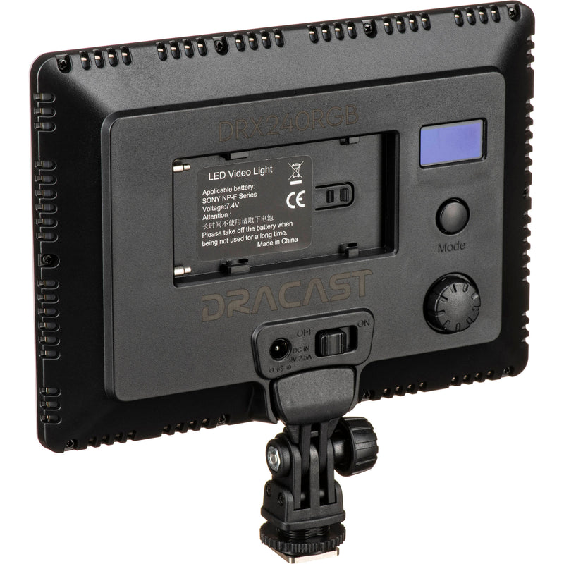 Dracast LED240 X Series RGBWW On-Camera LED Light with App Control, Battery & Charger