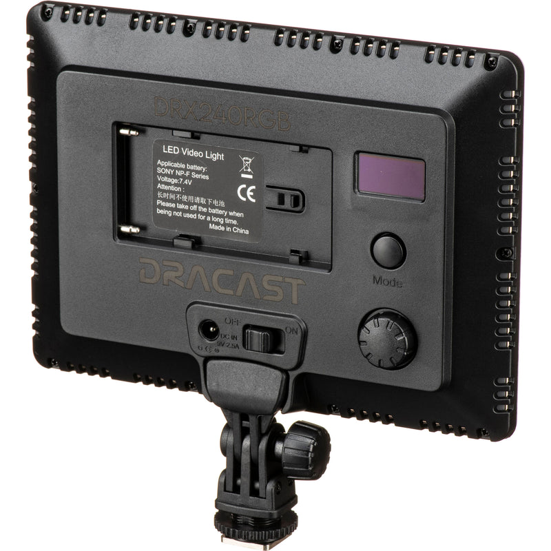 Dracast LED240 X Series RGBWW On-Camera LED Light with App Control, Battery & Charger