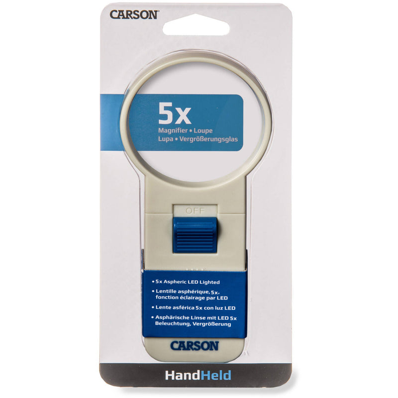 Carson Illuminated Handheld 5x Power Aspheric LED Lighted Magnifier (2.5")