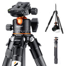 K&F Concept Professional Carbon Fiber Tripod with Monopod & Ball Head (70")