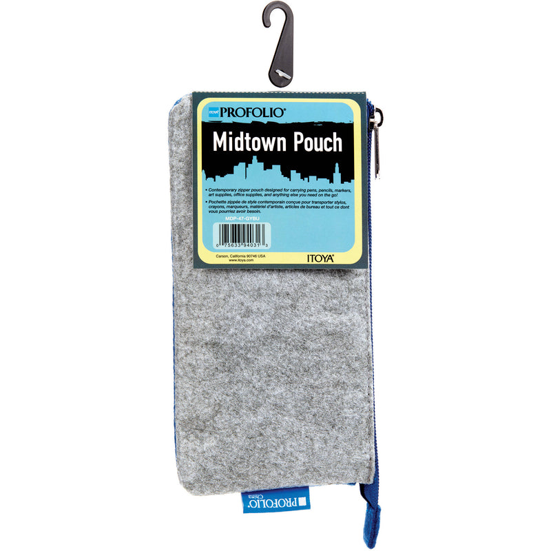 Itoya ProFolio Midtown Pouch (Gray/Blue, 4 x 7")