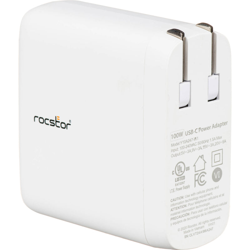 Rocstor 100W Smart USB Type-C GaN Power Adapter (White)