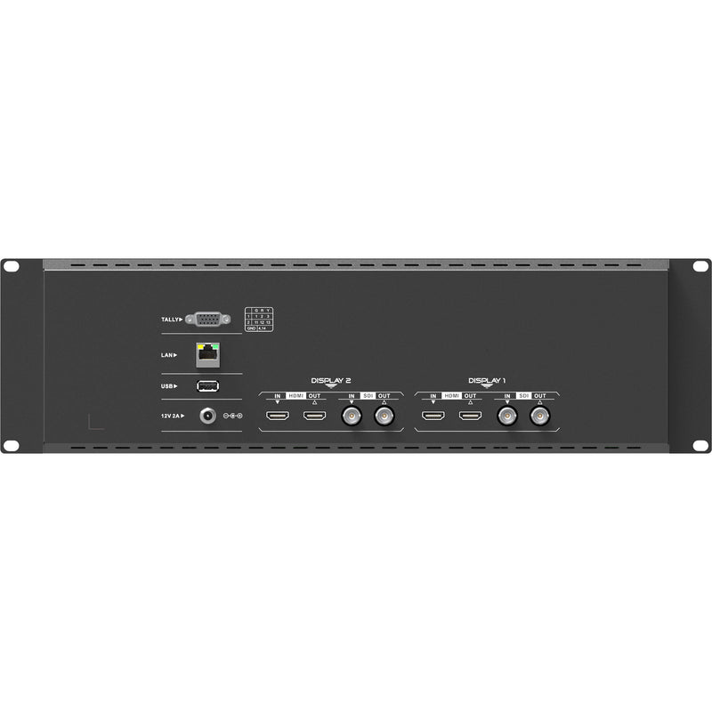 Lilliput Dual 7" Rackmount Monitors with 3G-SDI & HDMI (3 RU)