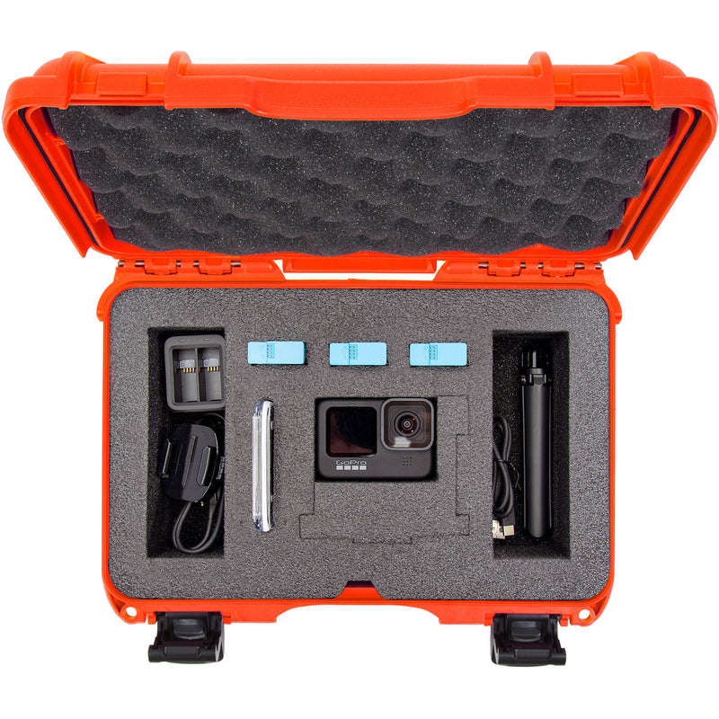 Nanuk 909 Waterproof Hard Case with Foam Inserts for GoPro HERO9 & HERO10 (Orange)