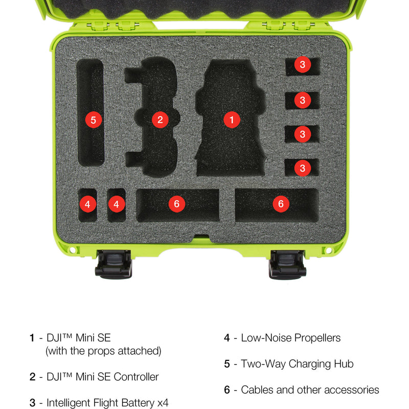 Nanuk 910 for DJI Mini SE Fly More Kit (Lime)