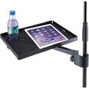 K&M 12225 Device Tray with Cup Holder for Stand (Black)