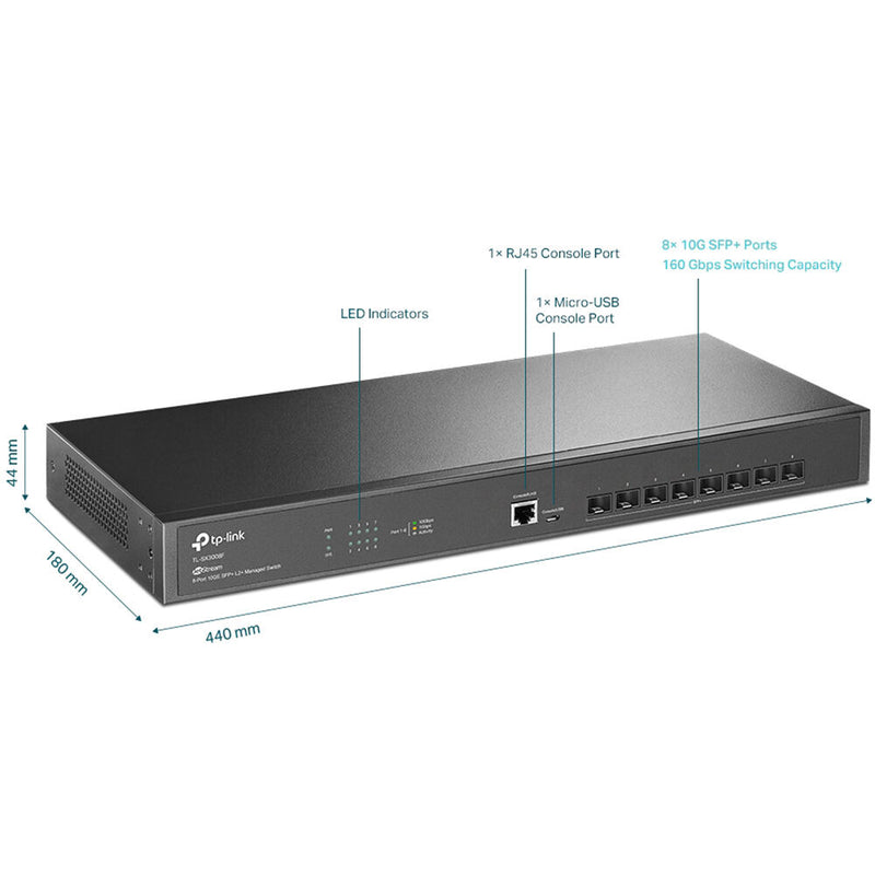 TP-Link TL-SX3008F JetStream 8-Port SFP+ 10GE Managed Switch