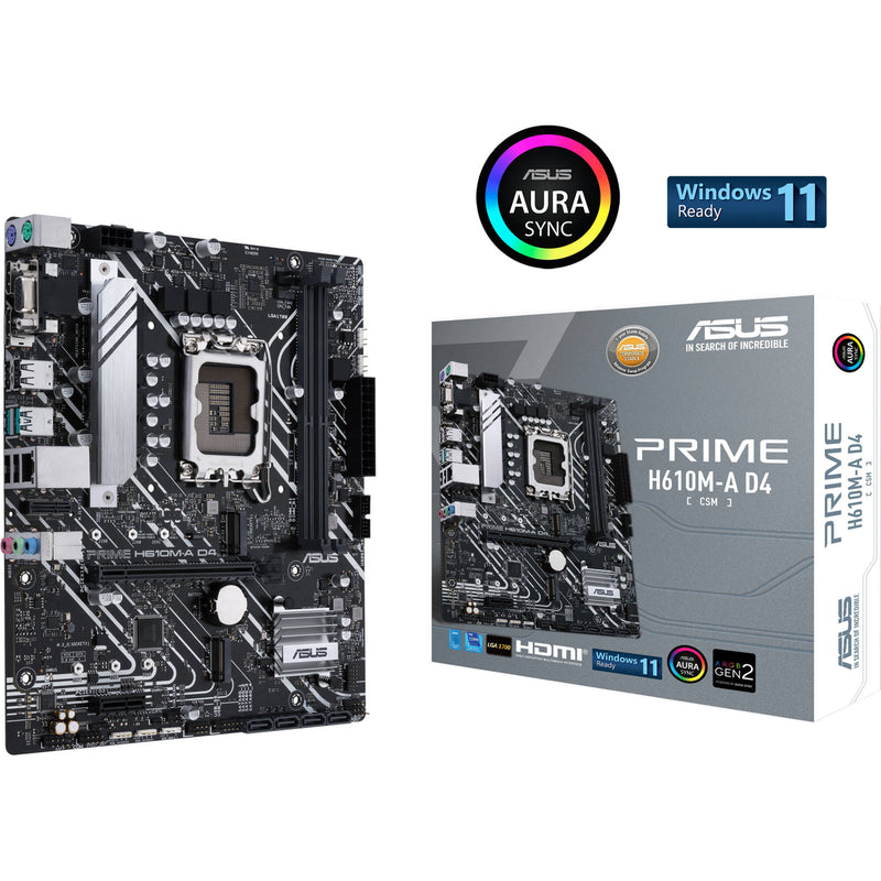 ASUS PRIME H610M-A D4 LGA 1700 Micro-ATX Motherboard