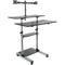 Mount-It! Height-Adjustable Rolling Standing Desk with Dual Monitor Mounts (Silver)
