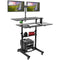 Mount-It! Height-Adjustable Rolling Standing Desk with Dual Monitor Mounts (Black)
