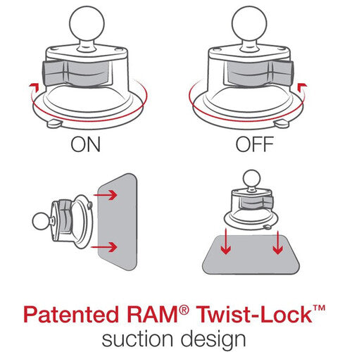 RAM MOUNTS Twist-Lock Suction Cup Mount and EZ-Roll'r Cradle for Apple iPad mini 6