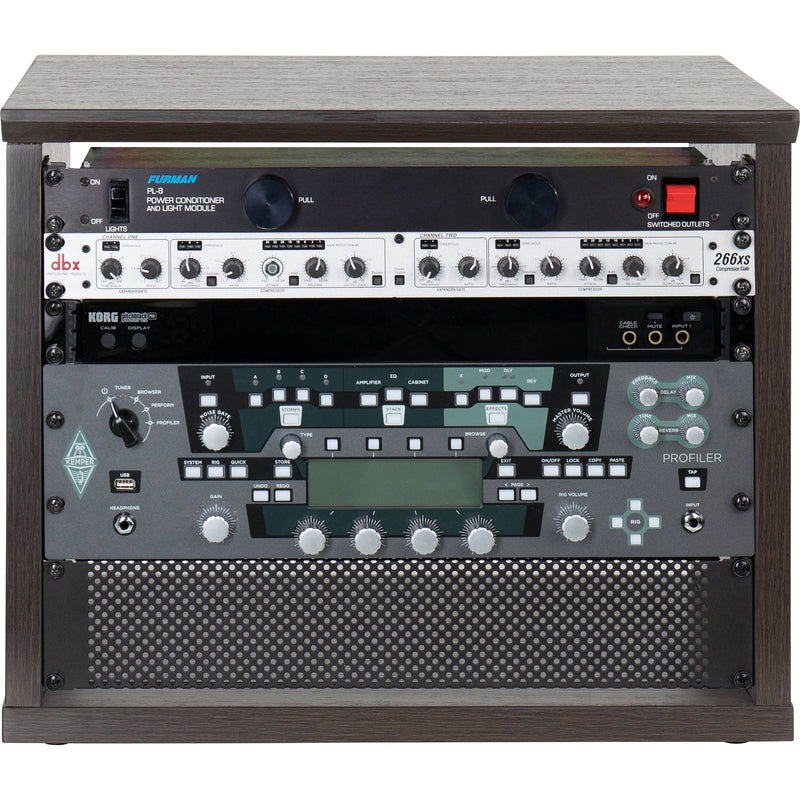 Gator Frameworks Elite Series Furniture Desktop 8 RU Studio Rack (Dark Walnut Brown)