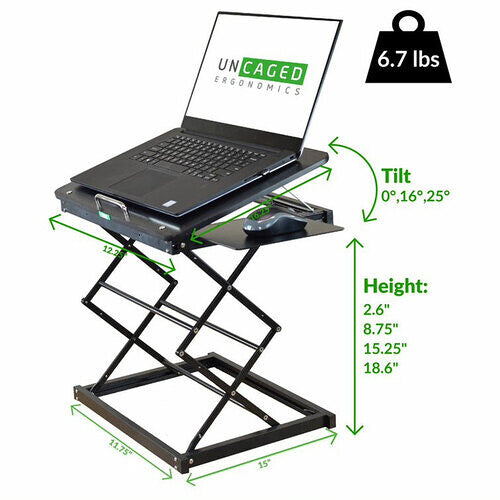 Uncaged Ergonomics Adjustable Metal Laptop Desk Stand