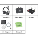 CAME-TV Kuminik8 Full-Duplex Wireless DECT Intercom System with 7 Dual-Ear Headsets & HUB (1.78 to 1.93 GHz, US)