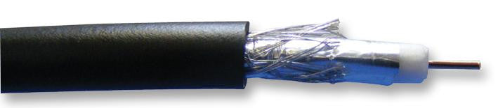 PRO POWER HTC2031-2 Coaxial Cable, Black, 0.785 mm&sup2;, Solid, 328 ft, 100 m