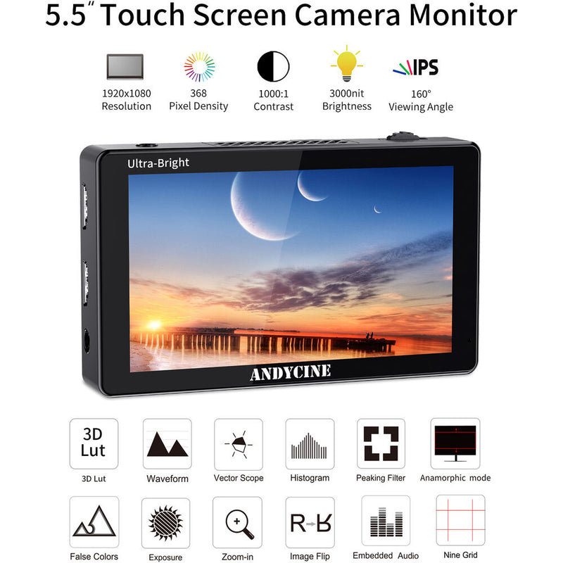 ANDYCINE C5 5.5" Daylight-Viewable Touchscreen On-Camera Monitor