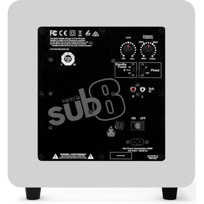 Kanto Living sub8 8" 300W Subwoofer (Matte White)