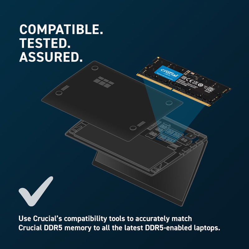 Crucial 16GB DDR5 4800 MHz SO-DIMM Memory Kit (2 x 8GB)