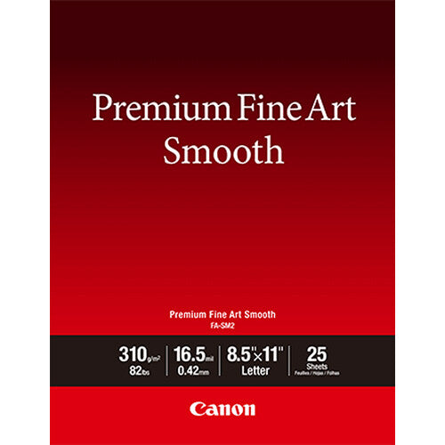 Canon Premium Fine Art Smooth Photo Paper (8.5 x 11", 25 Sheets)