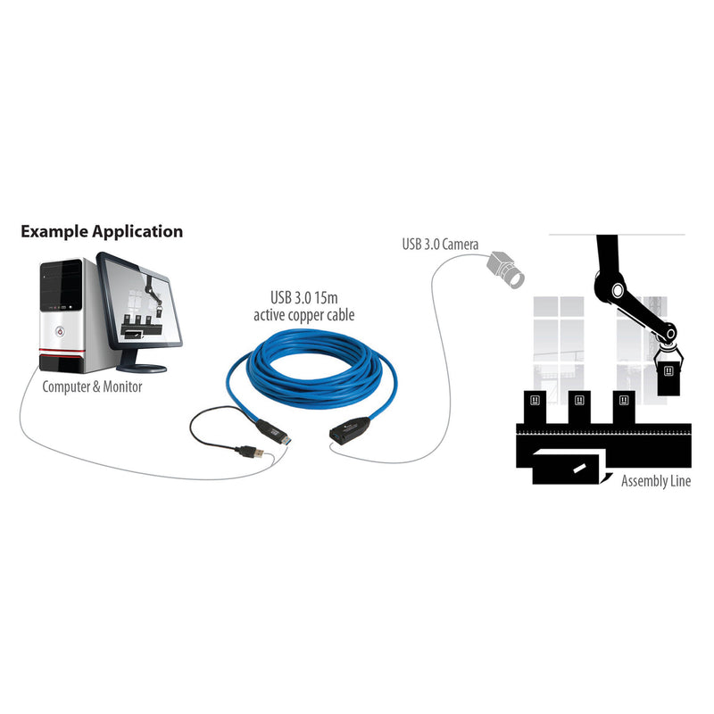 Icron Spectra 1-Port USB 3.0 Active Copper Extension Cable (49.2')