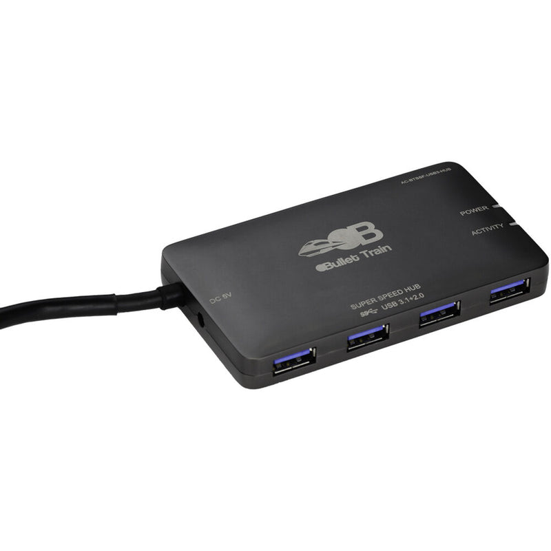 Bullet Train USB 3.1 Gen 1 Fiber Optic Extension Cable with 4-Port Hub (49.2')