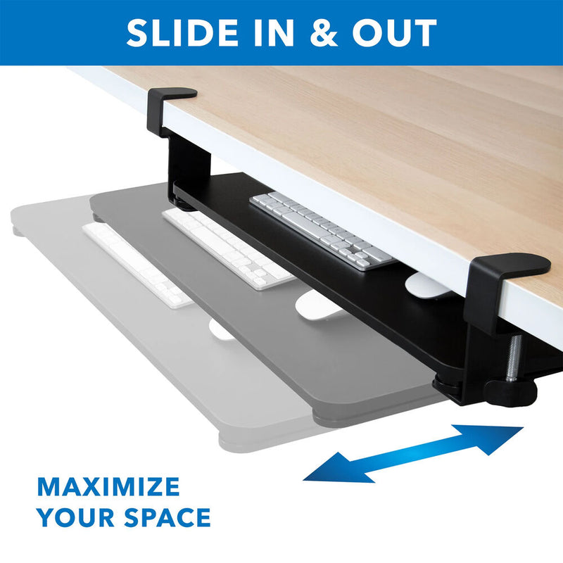 Mount-It! Clamp-On Adjustable Keyboard & Mouse Tray