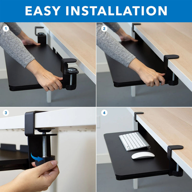 Mount-It! Clamp-On Adjustable Keyboard & Mouse Tray