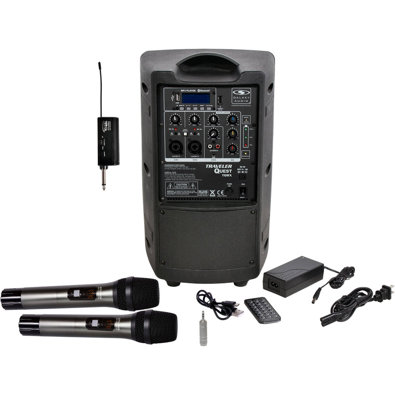 Galaxy Audio Traveler Quest TQ8X PA with GTU-HHP5AB Wireless Mic System (A & B: 524.5 to 594.5 MHz)