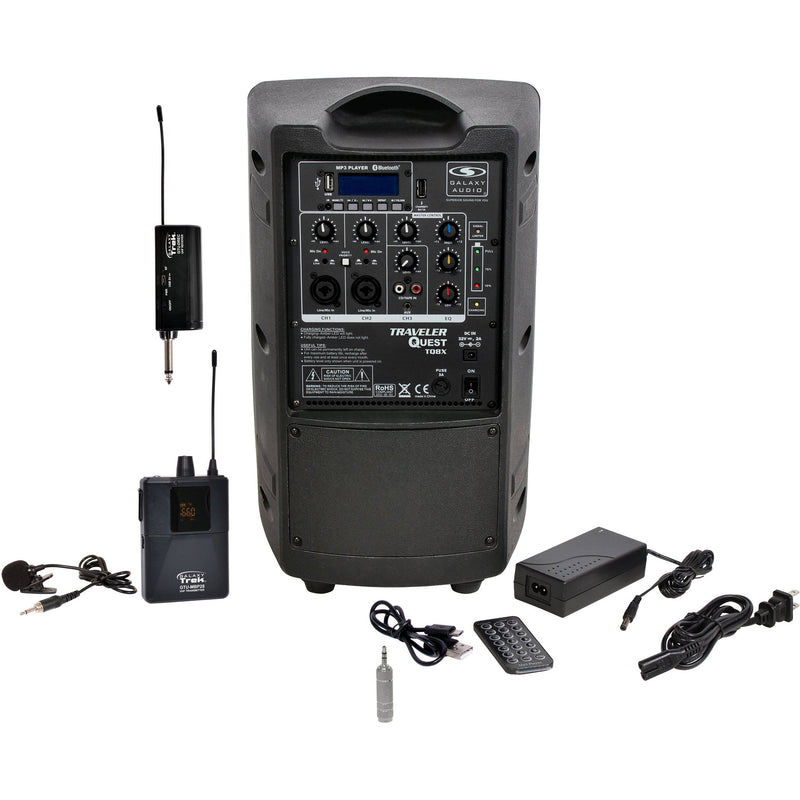 Galaxy Audio Traveler Quest TQ8X PA with GTU-V0P5B0 Wireless Mic System (B: 524.5 to 594.5 MHz)