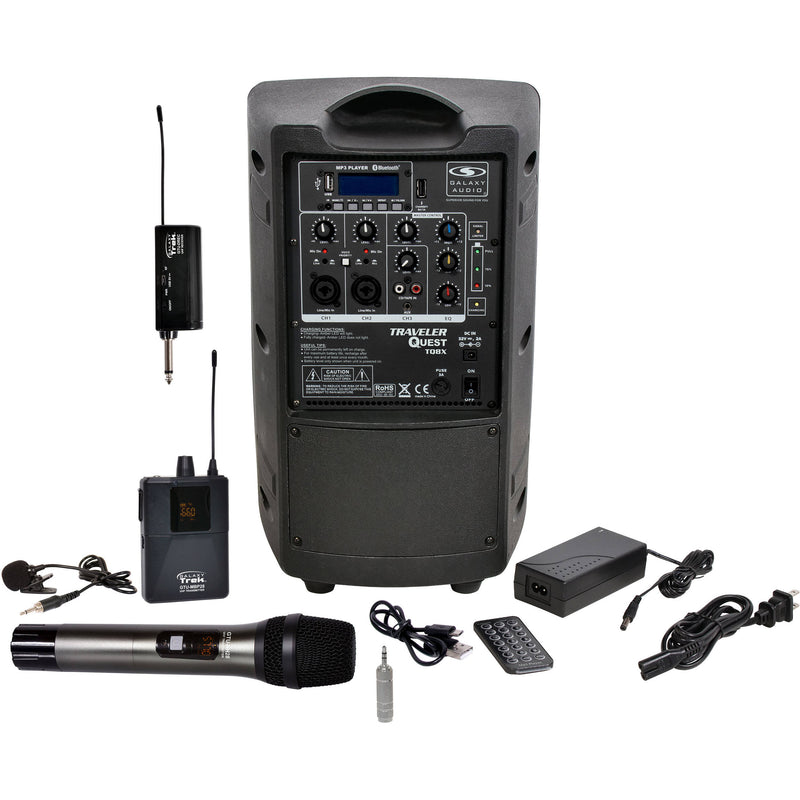 Galaxy Audio Traveler Quest TQ8X PA with GTU-VHP5AB Wireless Mic System (B & A: 524.5 to 594.5 MHz)