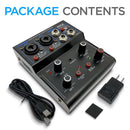 Pyle Pro 2-Channel Audio Mixer / USB Recording Interface with Bluetooth