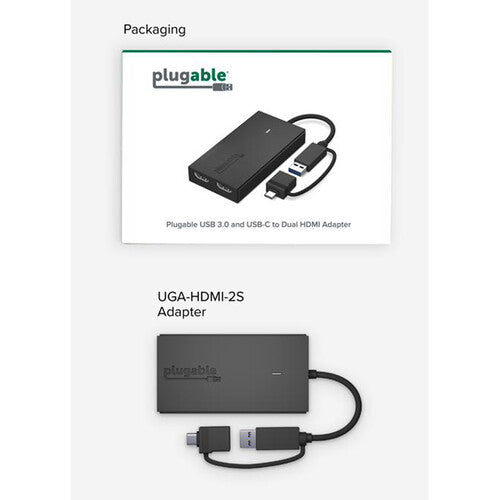 Plugable USB Type-C & Type-A to HDMI Adapter