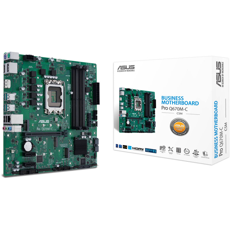 ASUS Pro Q670M-C-CSM LGA 1700 Micro-ATX Commercial Motherboard