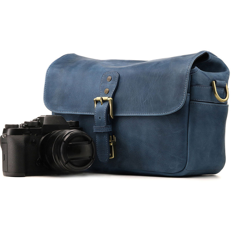 MegaGear Leather Camera Messenger Bag (Blue)