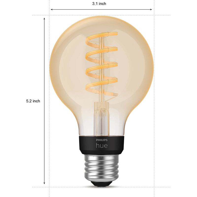 Philips Hue G25 Filament Edison Bulb with Bluetooth (White Ambiance)