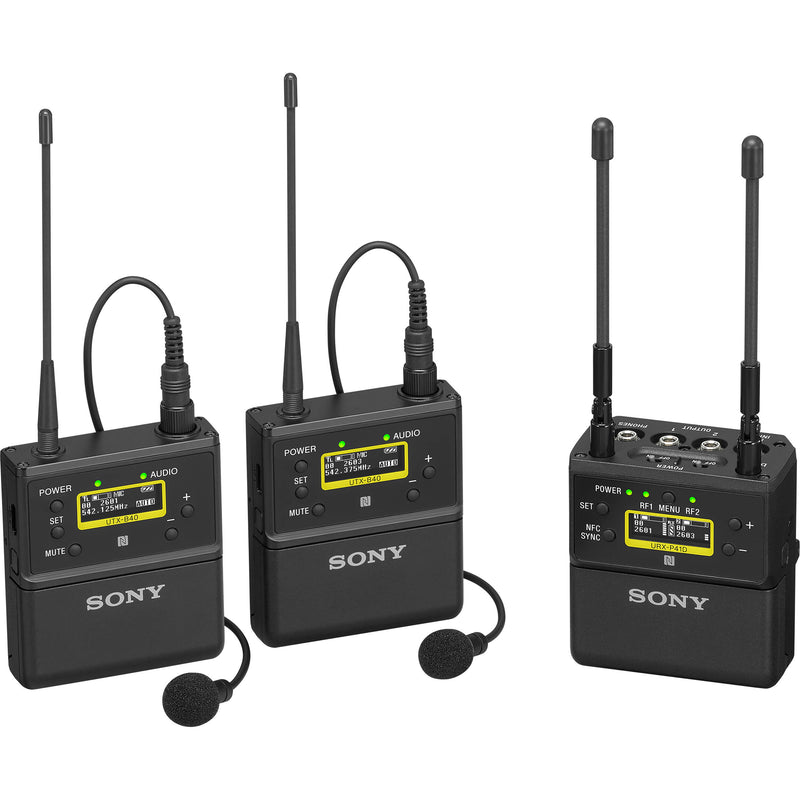 Sony UWP-D27 2-Person Camera-Mount Wireless Omni Lavalier Microphone System (UC14: 470 to 542 MHz)