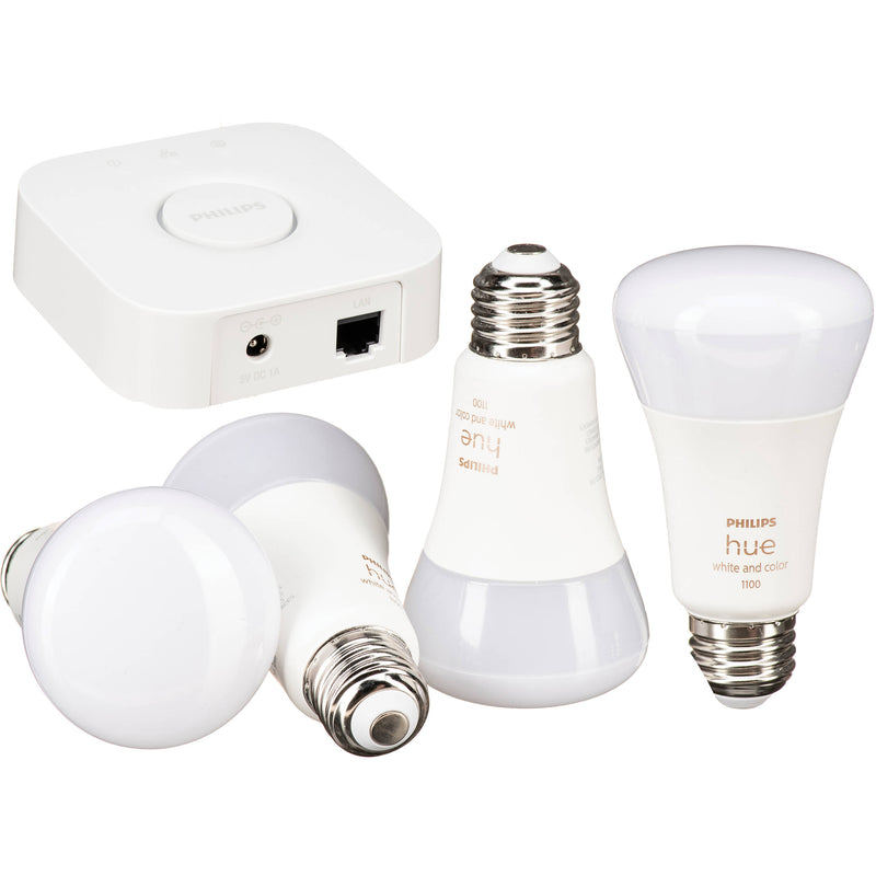 Philips Hue E26 Starter Kit (White & Color Ambiance, 4-Pack)