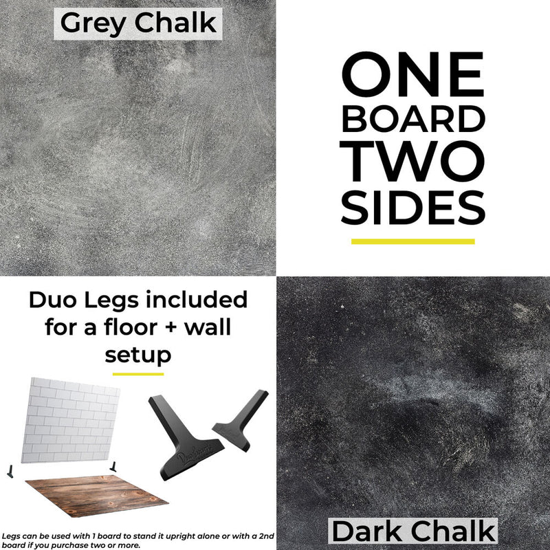V-FLAT WORLD 30 x 40" Duo-Board Double-Sided Background (Gray Chalk/Dark Chalk)
