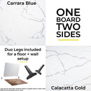 V-FLAT WORLD 24 x 24" Duo-Board Double-Sided Background (Carrara Blue/Calacatta Gold)