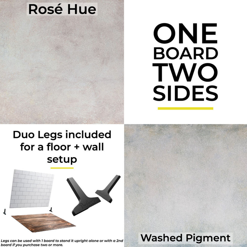 V-FLAT WORLD 24 x 24" Duo-Board Double-Sided Background (Rose Hue/Washed Pigment)