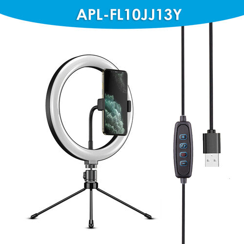 Apexel 10" LED Ring Light with Mini Tabletop Tripod & Smartphone Holder