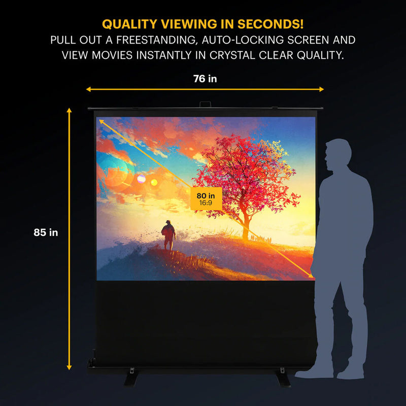 Kodak Instant Cinema 80" Pull-Up Portable Manual Front Projection Screen (39 x 70")