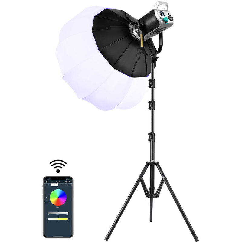 GVM SD200R RGB & Bi-Color LED Studio Video Spotlight Kit with Stand and Softbox