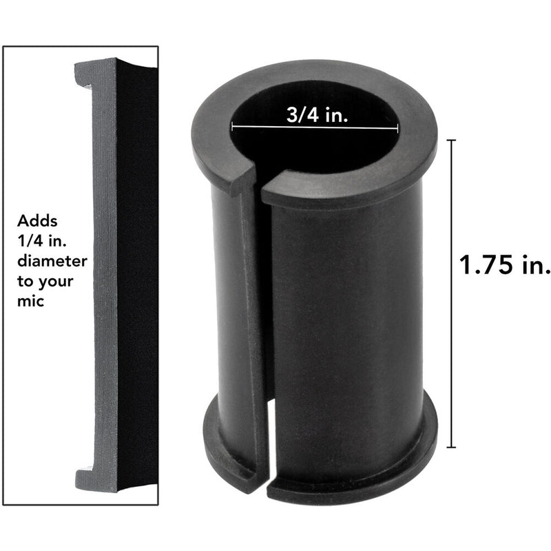 Auray Rubber Spacer Sleeve for XLR Shotgun Microphones on Camcorders