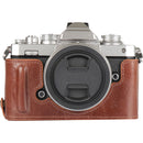 MegaGear Leather Half Case for the Nikon Zfc (Brown)