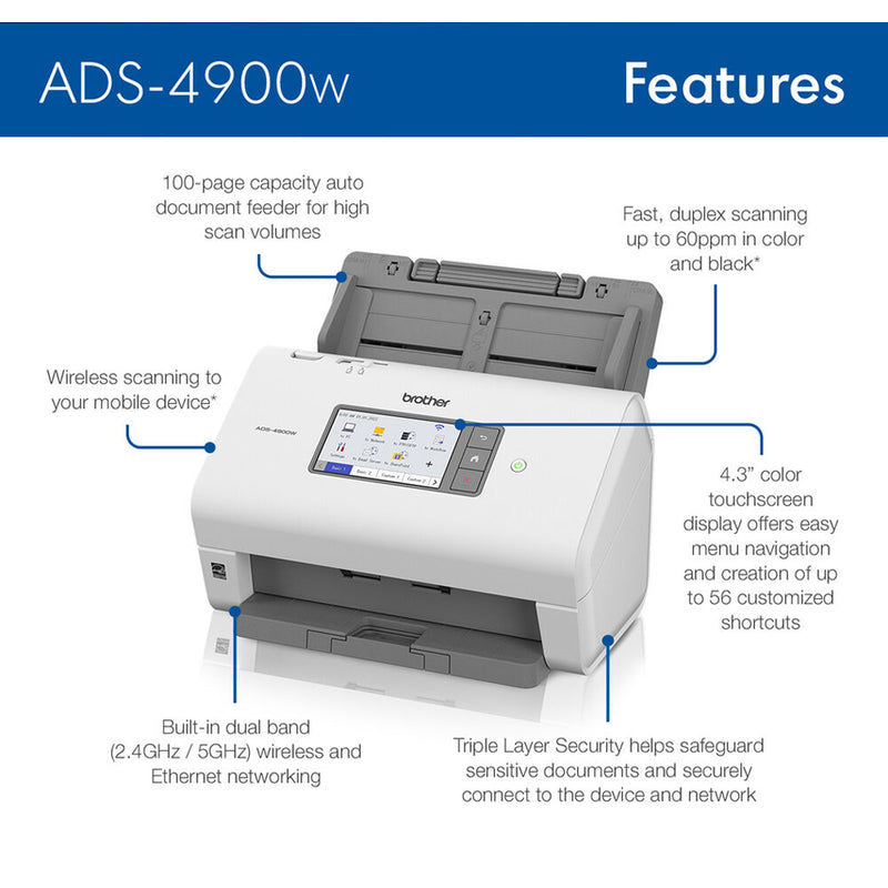 Brother ADS-4900W High-Speed Wireless Desktop Scanner